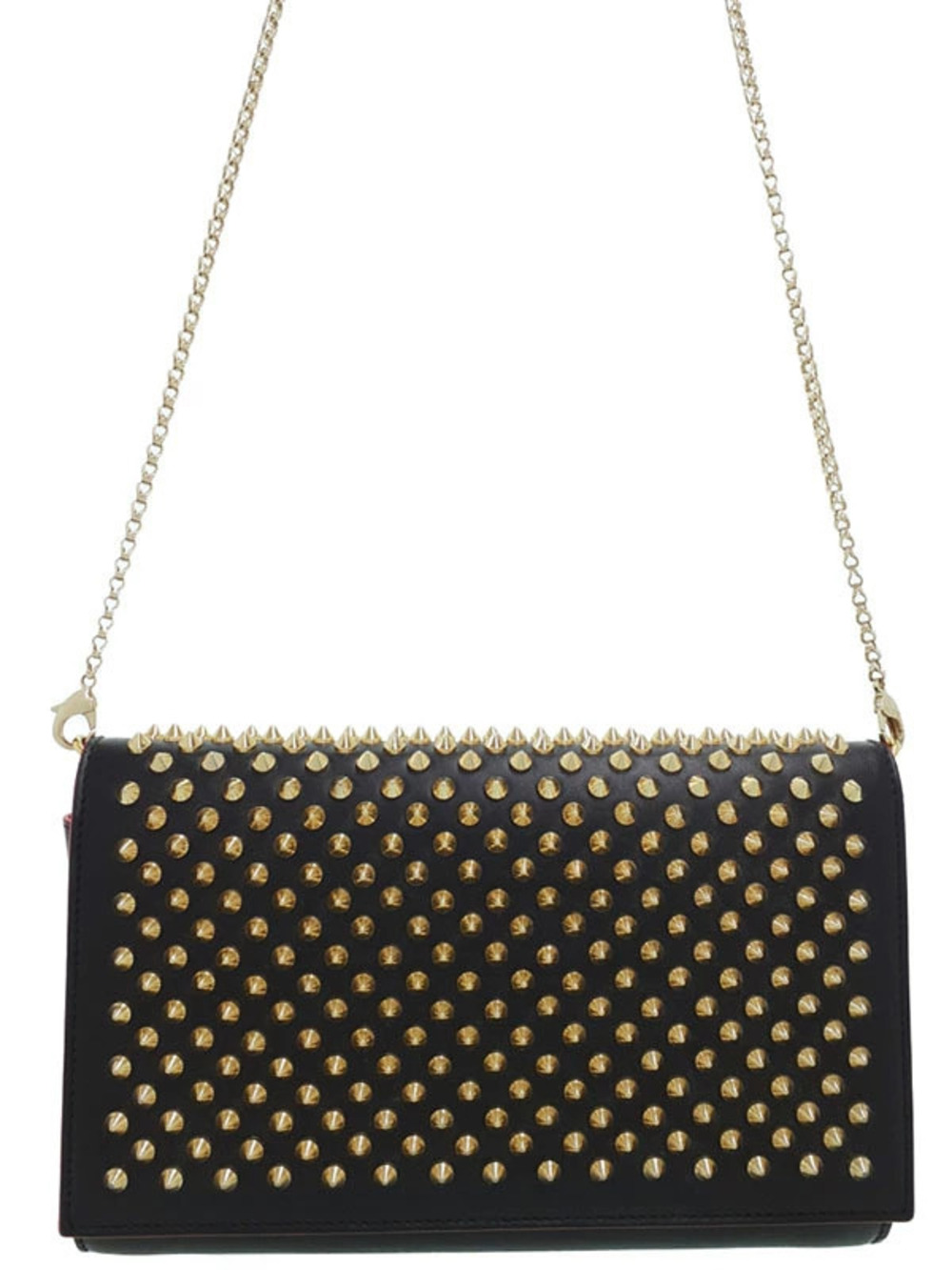 Christian Louboutin Paloma Clutch black leather metal spikes